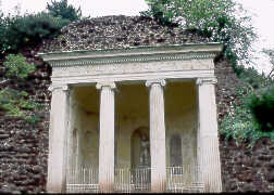  Greek Temple Folly in Fake Ruined Masonry Wall in Würlitzer Park.
copyright © Glenn Loney/The Everett Collection
